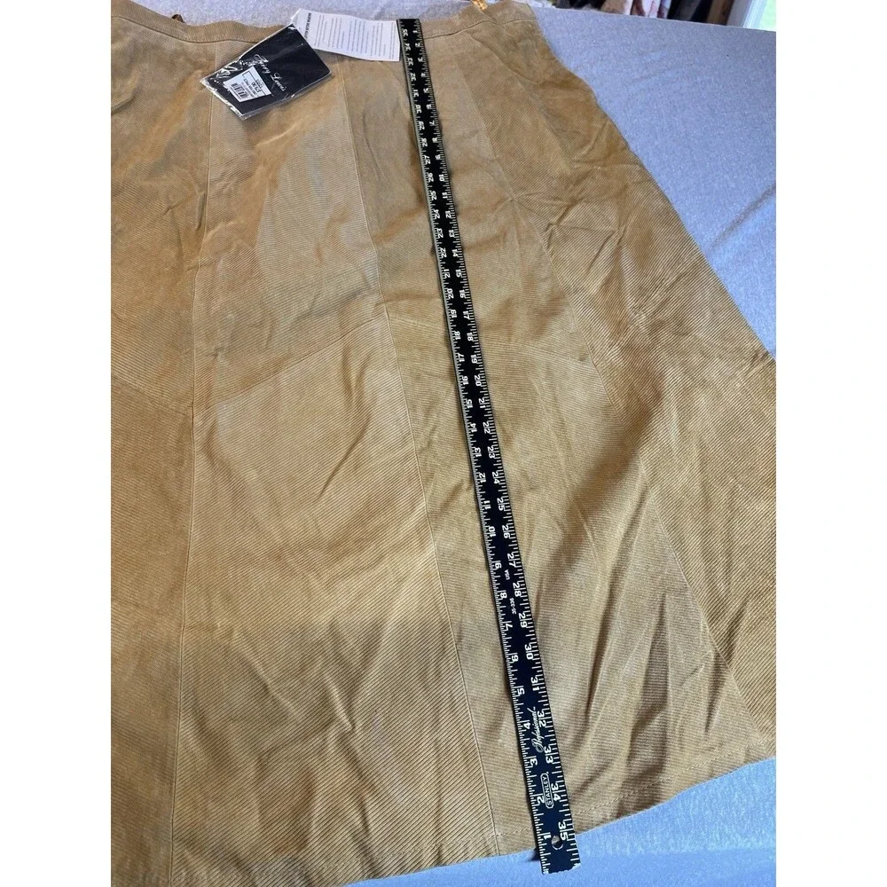 Terry Lewis Leather Skirt Women’s Plus 24 Corduroy Look Gold Boot Cut NWT Fall